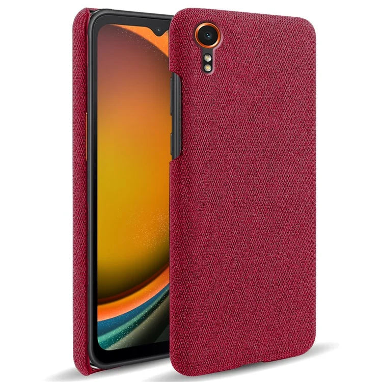 For Samsung Galaxy Xcover 7 Case Fabric Cloth Texture Solid Color Design Back Phone Cover