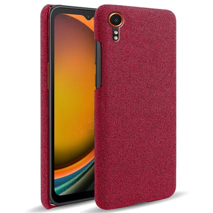 For Samsung Galaxy Xcover 7 Case Fabric Cloth Texture Solid Color Design Back Phone Cover
