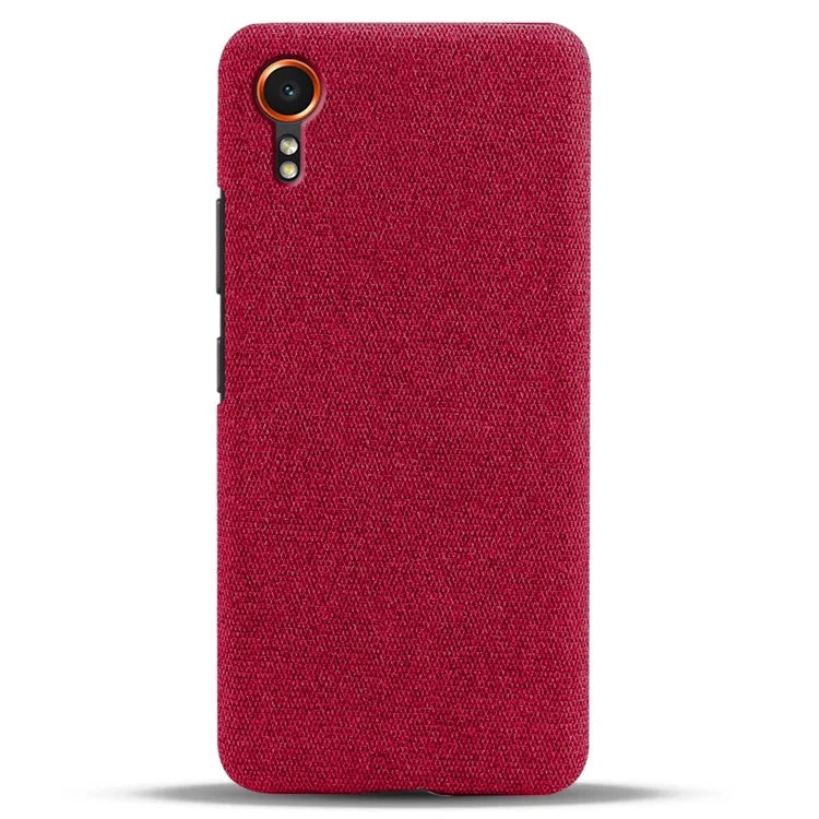 For Samsung Galaxy Xcover 7 Case Fabric Cloth Texture Solid Color Design Back Phone Cover