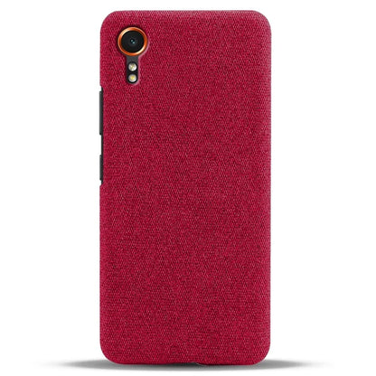 For Samsung Galaxy Xcover 7 Case Fabric Cloth Texture Solid Color Design Back Phone Cover