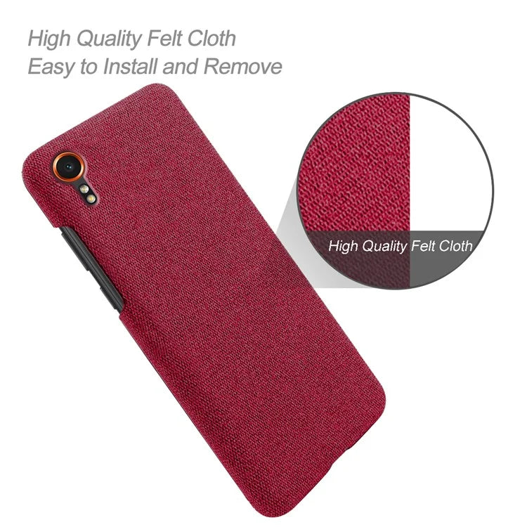 For Samsung Galaxy Xcover 7 Case Fabric Cloth Texture Solid Color Design Back Phone Cover