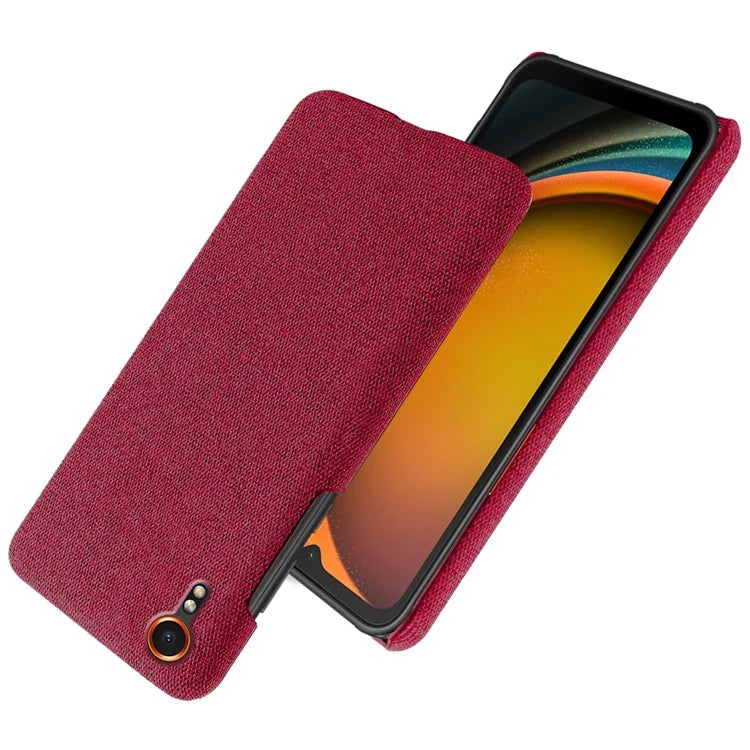 For Samsung Galaxy Xcover 7 Case Fabric Cloth Texture Solid Color Design Back Phone Cover