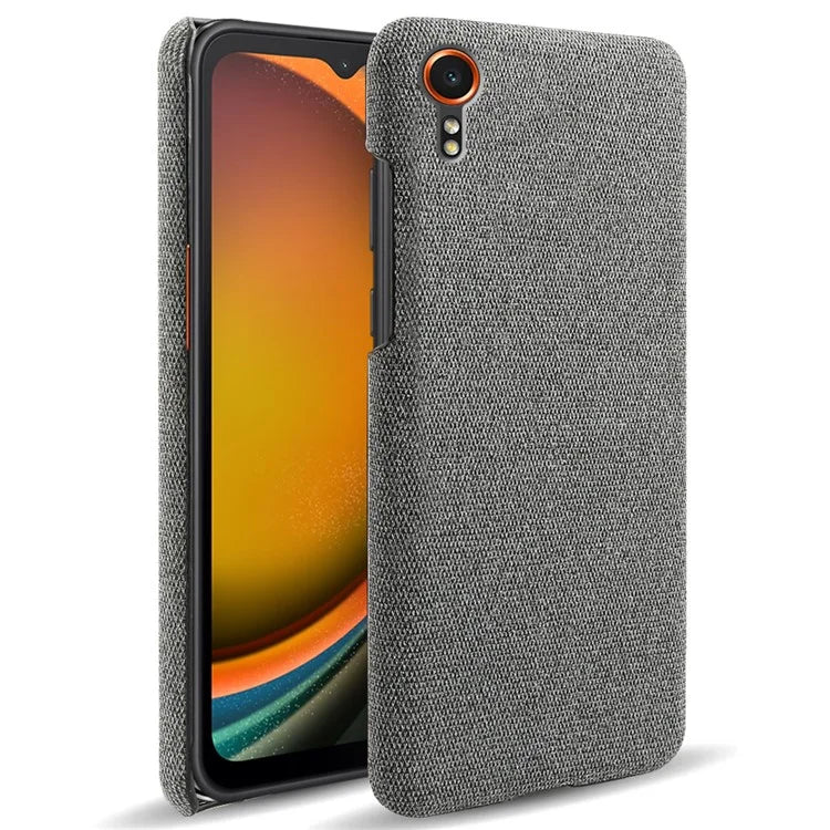 For Samsung Galaxy Xcover 7 Case Fabric Cloth Texture Solid Color Design Back Phone Cover