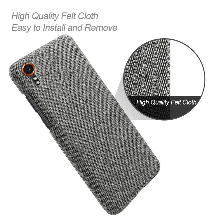 For Samsung Galaxy Xcover 7 Case Fabric Cloth Texture Solid Color Design Back Phone Cover
