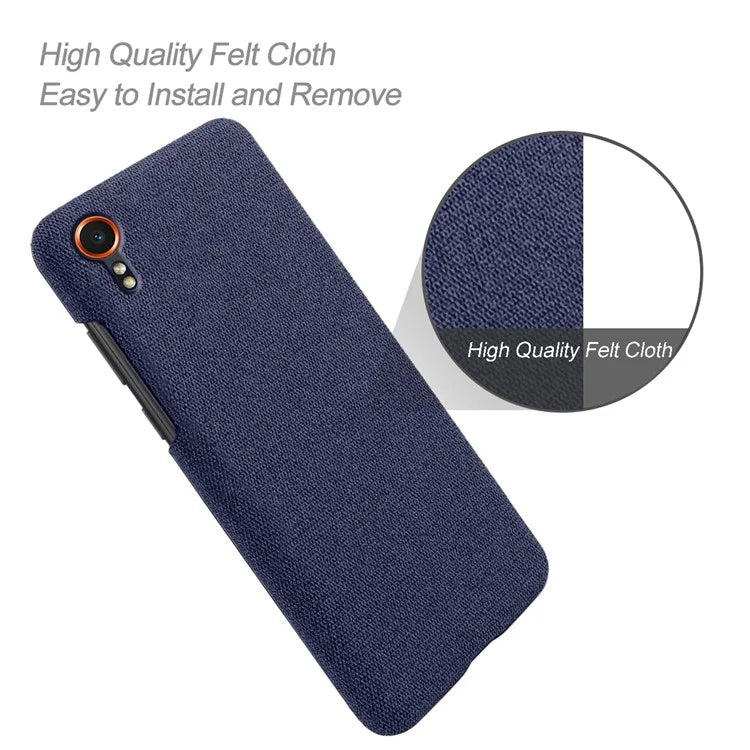 For Samsung Galaxy Xcover 7 Case Fabric Cloth Texture Solid Color Design Back Phone Cover