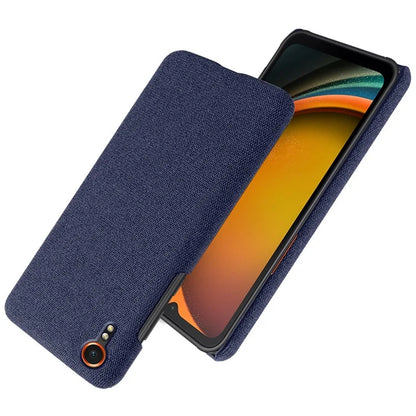 For Samsung Galaxy Xcover 7 Case Fabric Cloth Texture Solid Color Design Back Phone Cover