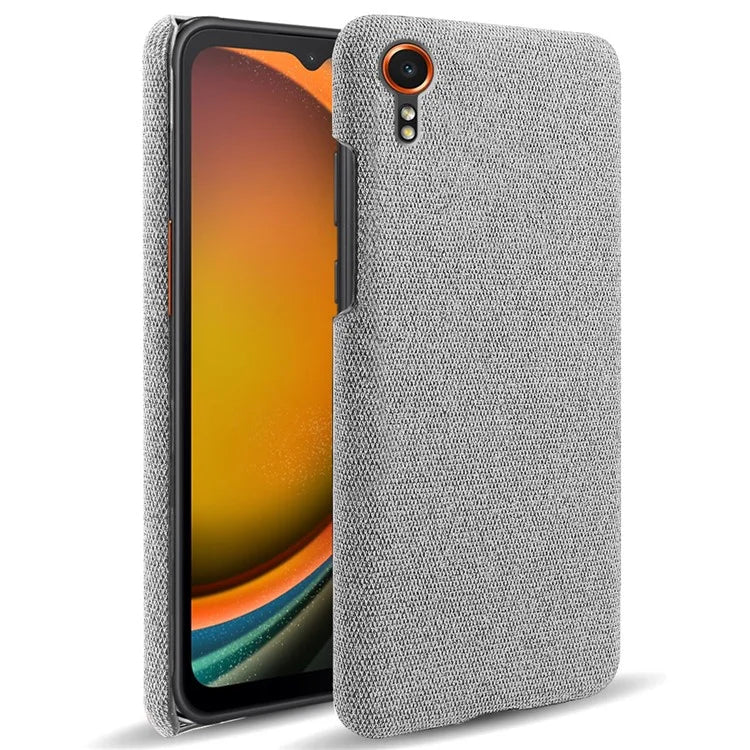 For Samsung Galaxy Xcover 7 Case Fabric Cloth Texture Solid Color Design Back Phone Cover