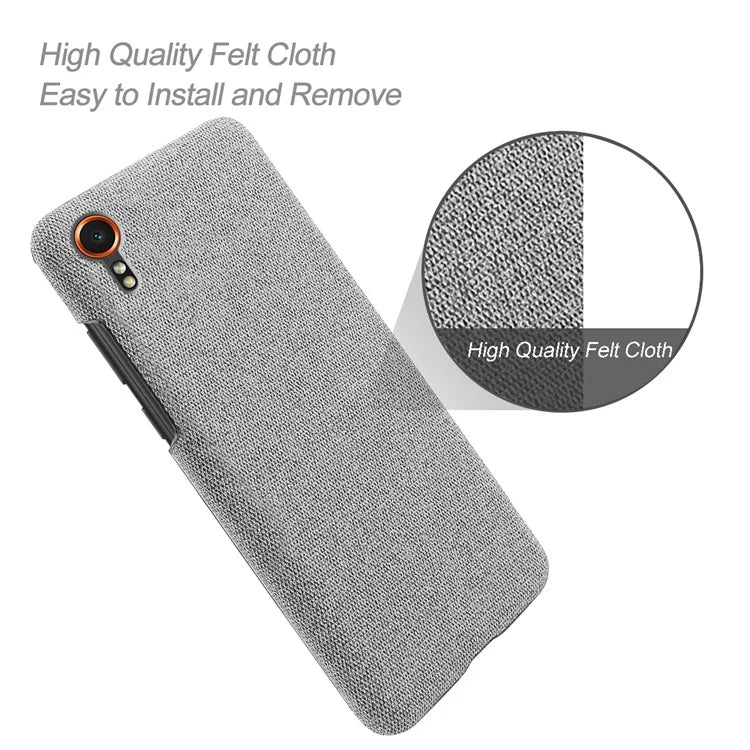 For Samsung Galaxy Xcover 7 Case Fabric Cloth Texture Solid Color Design Back Phone Cover
