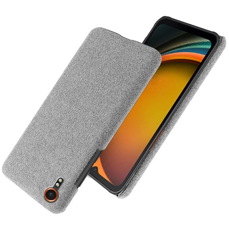 For Samsung Galaxy Xcover 7 Case Fabric Cloth Texture Solid Color Design Back Phone Cover