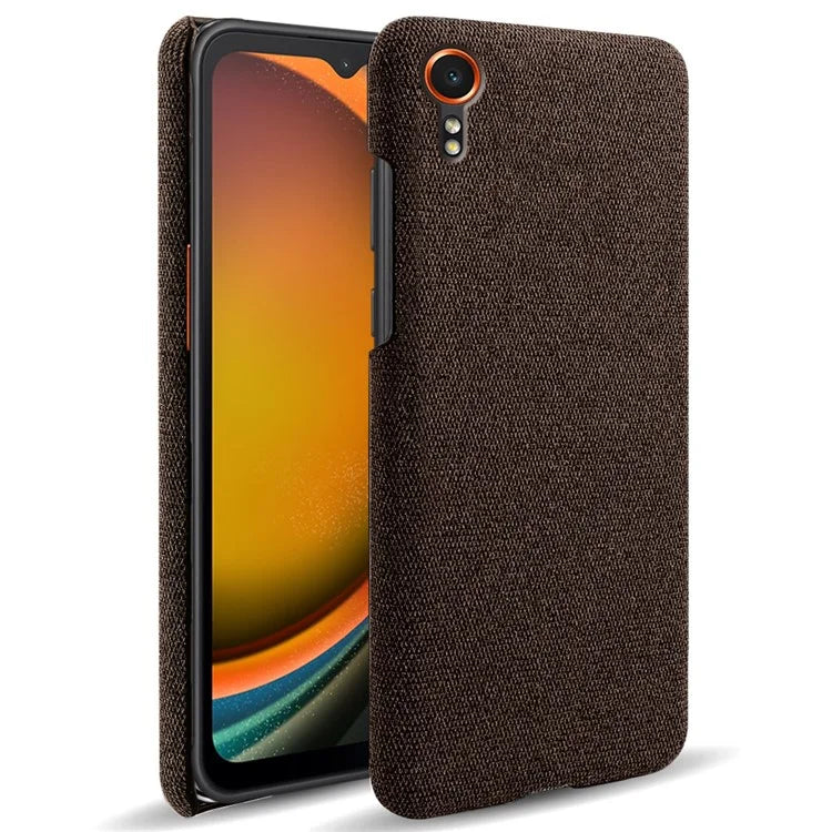 For Samsung Galaxy Xcover 7 Case Fabric Cloth Texture Solid Color Design Back Phone Cover