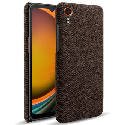 For Samsung Galaxy Xcover 7 Case Fabric Cloth Texture Solid Color Design Back Phone Cover