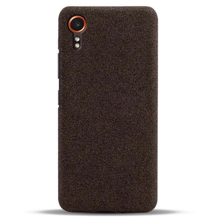 For Samsung Galaxy Xcover 7 Case Fabric Cloth Texture Solid Color Design Back Phone Cover