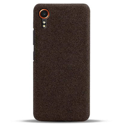 For Samsung Galaxy Xcover 7 Case Fabric Cloth Texture Solid Color Design Back Phone Cover
