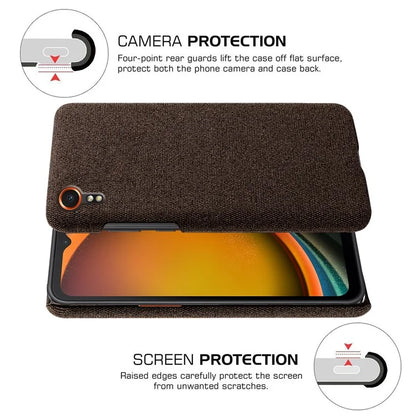 For Samsung Galaxy Xcover 7 Case Fabric Cloth Texture Solid Color Design Back Phone Cover