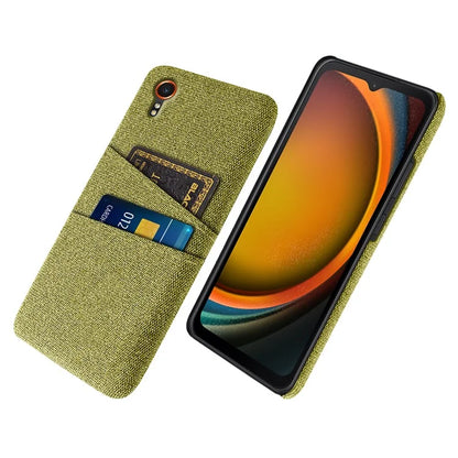 For Samsung Galaxy Xcover 7 Cell Phone Case Dual Card Holder Cloth Texture Bump Proof Cover