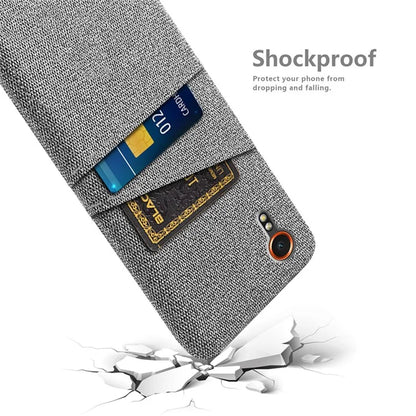 For Samsung Galaxy Xcover 7 Cell Phone Case Dual Card Holder Cloth Texture Bump Proof Cover