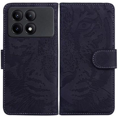 PU Leather Phone Stand Shell for Xiaomi Poco X6 Pro 5G / Redmi K70E 5G Cover Tiger Imprinted Pattern Case