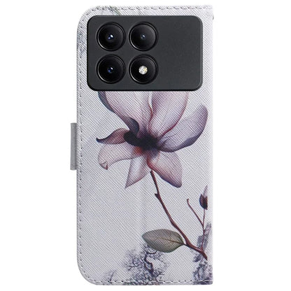 For Xiaomi Redmi K70E 5G / Poco X6 Pro 5G Magnetic Phone Case Leather Pattern Printing Stand Shell