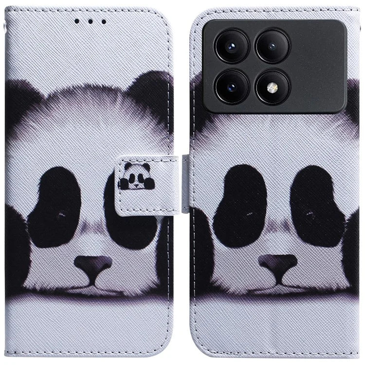 For Xiaomi Redmi K70E 5G / Poco X6 Pro 5G Magnetic Phone Case Leather Pattern Printing Stand Shell