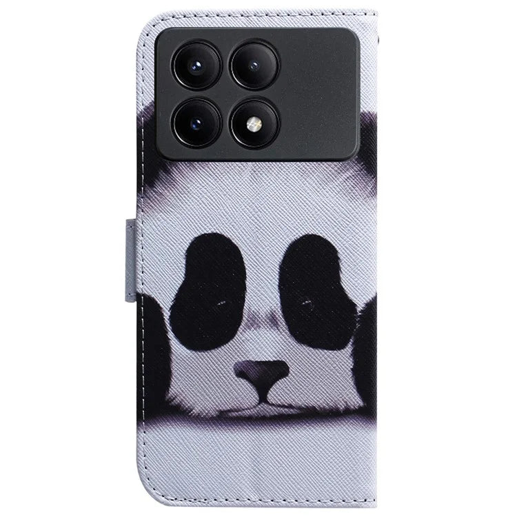For Xiaomi Redmi K70E 5G / Poco X6 Pro 5G Magnetic Phone Case Leather Pattern Printing Stand Shell