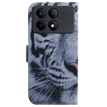 For Xiaomi Redmi K70E 5G / Poco X6 Pro 5G Magnetic Phone Case Leather Pattern Printing Stand Shell
