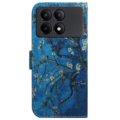 For Xiaomi Redmi K70E 5G / Poco X6 Pro 5G Magnetic Phone Case Leather Pattern Printing Stand Shell