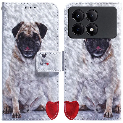 For Xiaomi Redmi K70E 5G / Poco X6 Pro 5G Magnetic Phone Case Leather Pattern Printing Stand Shell