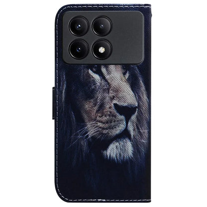 For Xiaomi Redmi K70E 5G / Poco X6 Pro 5G Magnetic Phone Case Leather Pattern Printing Stand Shell