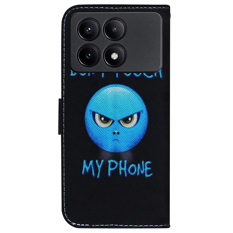 For Xiaomi Redmi K70E 5G / Poco X6 Pro 5G Magnetic Phone Case Leather Pattern Printing Stand Shell