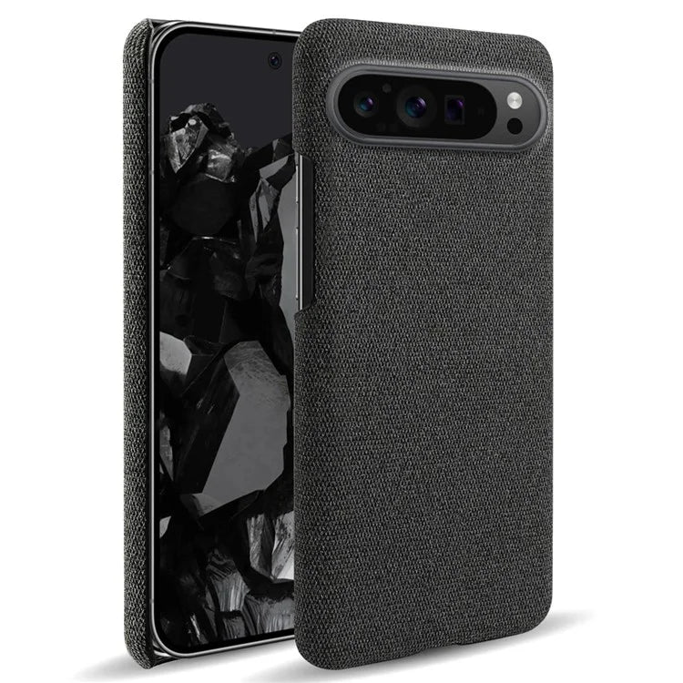 For Google Pixel 9 Pro Case Solid Color PC+Cloth Drop Protection Back Phone Cover