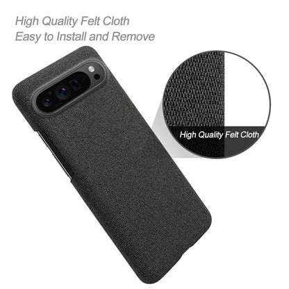 For Google Pixel 9 Pro Case Solid Color PC+Cloth Drop Protection Back Phone Cover