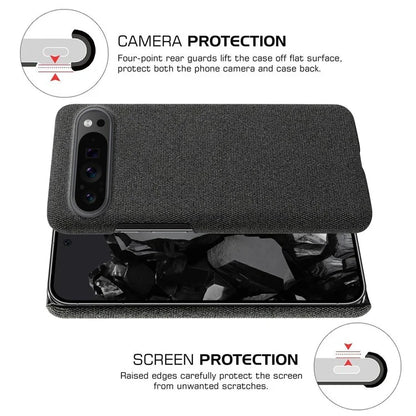 For Google Pixel 9 Pro Case Solid Color PC+Cloth Drop Protection Back Phone Cover