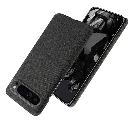 For Google Pixel 9 Pro Case Solid Color PC+Cloth Drop Protection Back Phone Cover