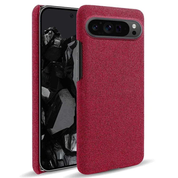 For Google Pixel 9 Pro Case Solid Color PC+Cloth Drop Protection Back Phone Cover