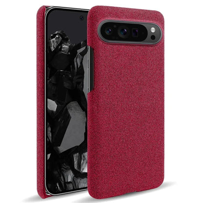 For Google Pixel 9 Pro Case Solid Color PC+Cloth Drop Protection Back Phone Cover