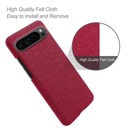 For Google Pixel 9 Pro Case Solid Color PC+Cloth Drop Protection Back Phone Cover