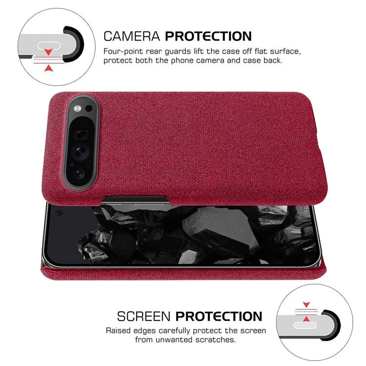 For Google Pixel 9 Pro Case Solid Color PC+Cloth Drop Protection Back Phone Cover