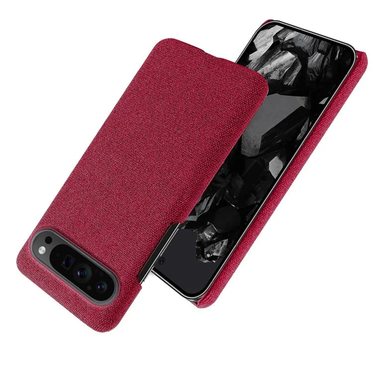 For Google Pixel 9 Pro Case Solid Color PC+Cloth Drop Protection Back Phone Cover