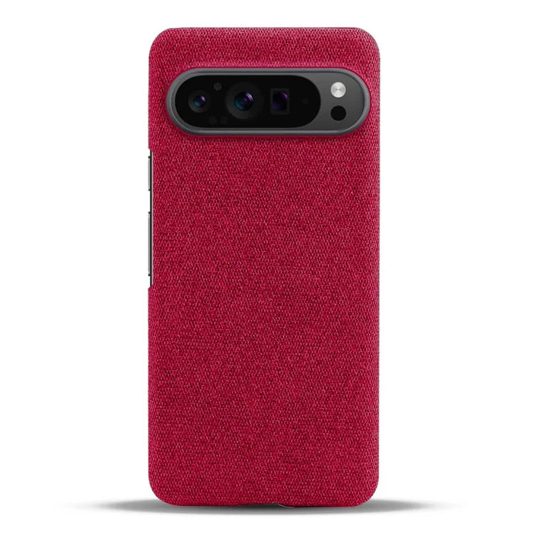 For Google Pixel 9 Pro Case Solid Color PC+Cloth Drop Protection Back Phone Cover
