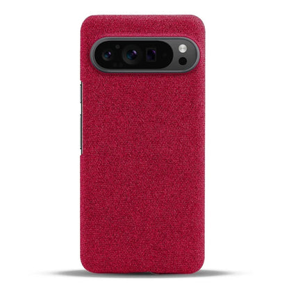For Google Pixel 9 Pro Case Solid Color PC+Cloth Drop Protection Back Phone Cover