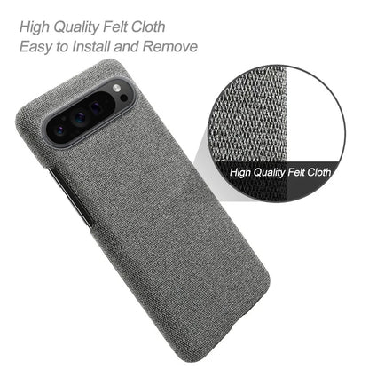 For Google Pixel 9 Pro Case Solid Color PC+Cloth Drop Protection Back Phone Cover