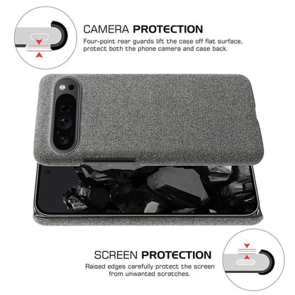 For Google Pixel 9 Pro Case Solid Color PC+Cloth Drop Protection Back Phone Cover