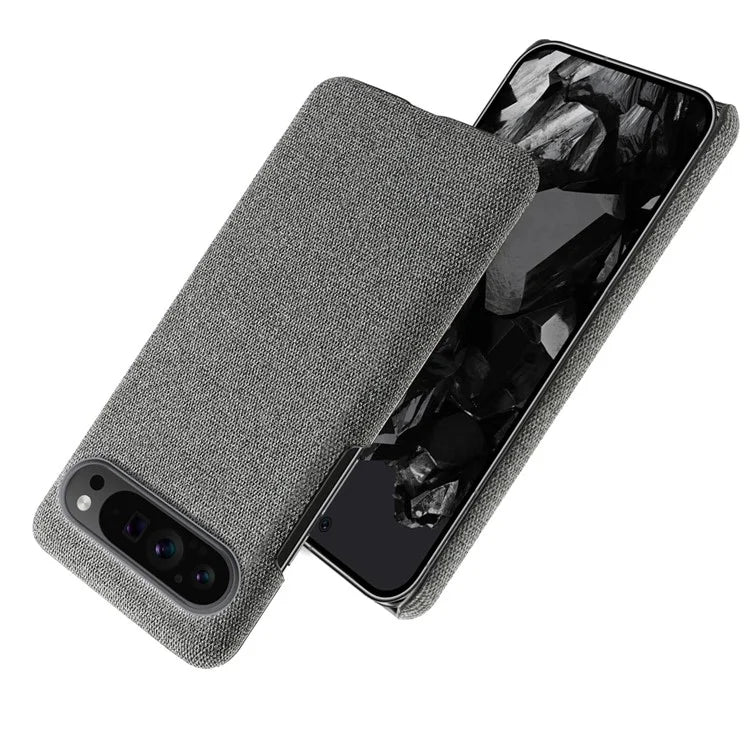 For Google Pixel 9 Pro Case Solid Color PC+Cloth Drop Protection Back Phone Cover