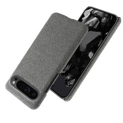 For Google Pixel 9 Pro Case Solid Color PC+Cloth Drop Protection Back Phone Cover