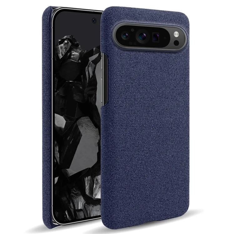 For Google Pixel 9 Pro Case Solid Color PC+Cloth Drop Protection Back Phone Cover