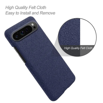 For Google Pixel 9 Pro Case Solid Color PC+Cloth Drop Protection Back Phone Cover