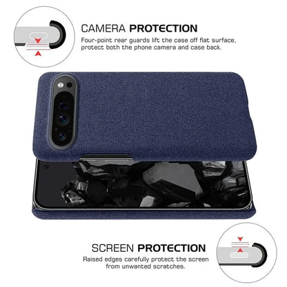 For Google Pixel 9 Pro Case Solid Color PC+Cloth Drop Protection Back Phone Cover