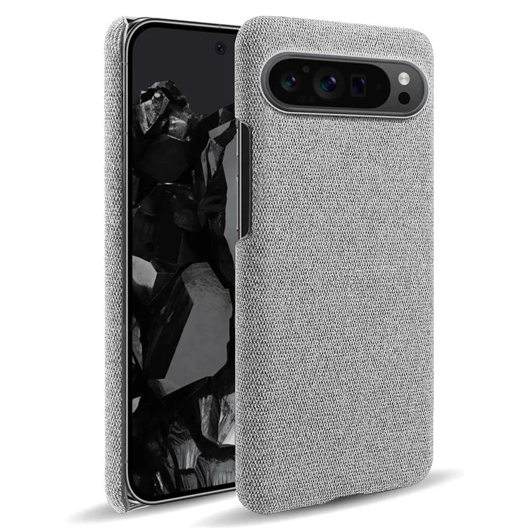 For Google Pixel 9 Pro Case Solid Color PC+Cloth Drop Protection Back Phone Cover