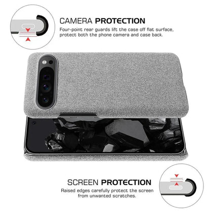 For Google Pixel 9 Pro Case Solid Color PC+Cloth Drop Protection Back Phone Cover