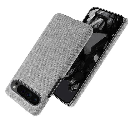 For Google Pixel 9 Pro Case Solid Color PC+Cloth Drop Protection Back Phone Cover